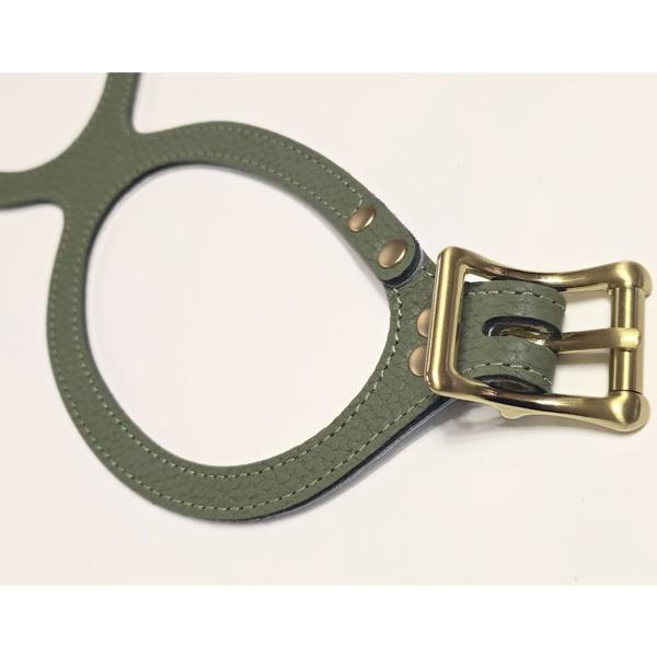 バディーベルト　レザーハーネス　新色　セージ　3.5号 バディーベルト ハーネス 3.5号 セージ Sage 小型犬 ペット レザー 本