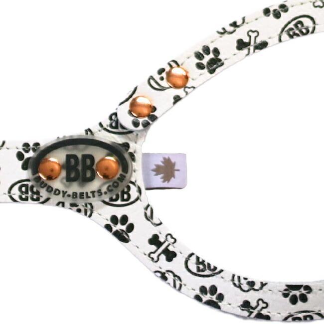 バディーベルト ハーネス 4号 ブラン Blanc 小型犬 ペット レザー 本革 BUDDYBELT バディベルト 犬用 胴輪 リングハーネス メガ_4