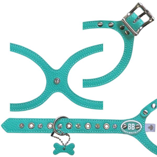 バディーベルト ハーネス 5号 ロビンズエッグブルー スワロフスキークリスタル付 Robin’s Egg Blue Tiffurny 小型犬 ペット レザー 本革 BUDDYBEL