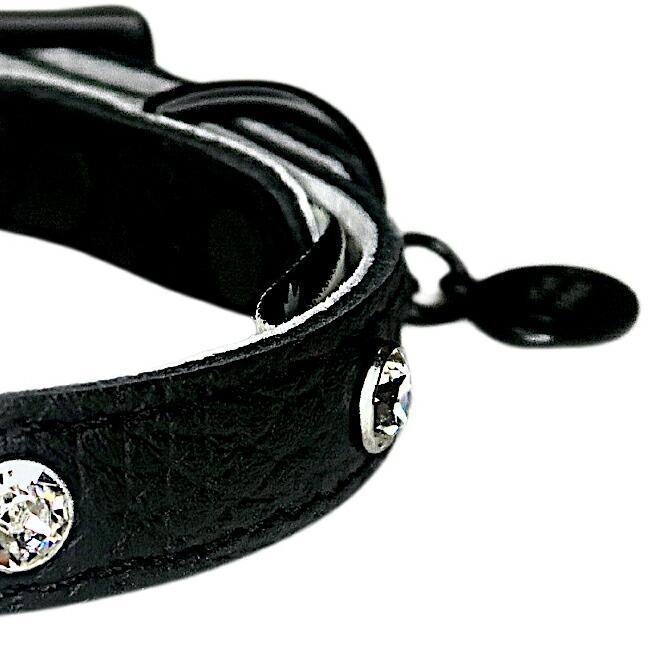 BB 首輪 ブラックナイト 1号 スワロフスキークリスタル付 Black Knight ID カラー バディーベルト buddybelt バディベ_3