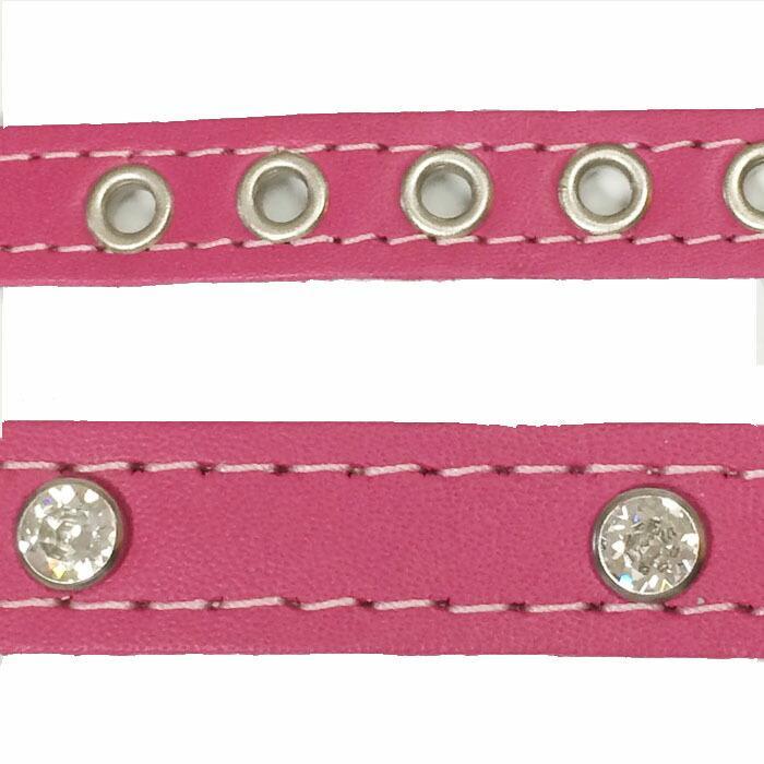 犬用猫用の首輪 1号 BBマッチングカラー ホットピンク スワロフスキークリスタル付 HOTPINK バディーベルト BUDDYBELT ペット ド_2