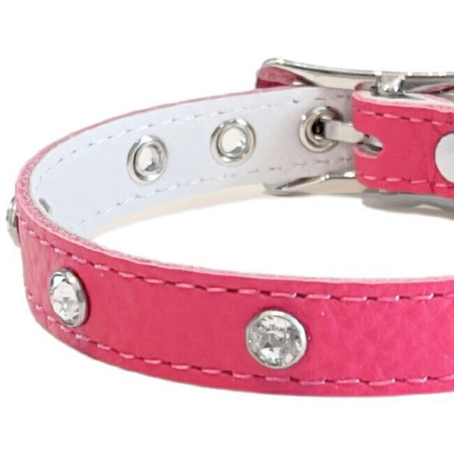 BB 首輪 ホットピンク 1号 スワロフスキークリスタル付 ID カラー バディーベルト buddybelt バディベルト かわいい おしゃれ かっ_2