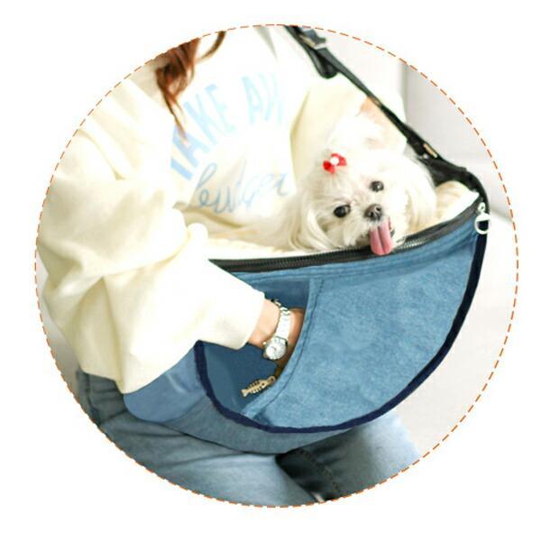 【FUNDLE ファンドル】小型犬・ねこ用スリング 犬用 猫用 ファンドルペットスリング シンプルデニムペットキャリー