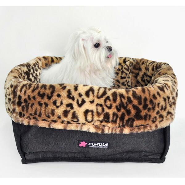 犬用 猫用 レオパードベッド ファンドルベッド カドラー 小型犬 FUNDLE leopard fur basket room｜dogskip｜02