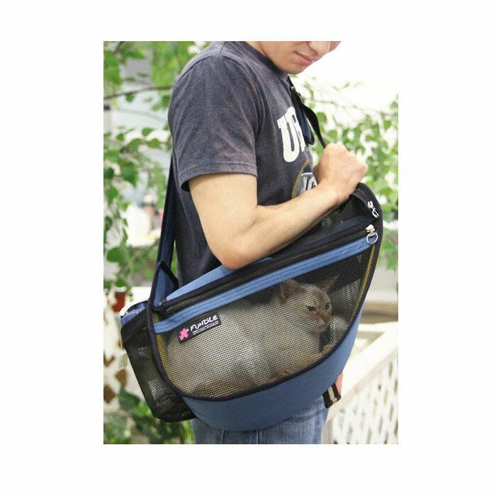 犬用 猫用 ファンドルペットスリング シースルーブルー スタンダード