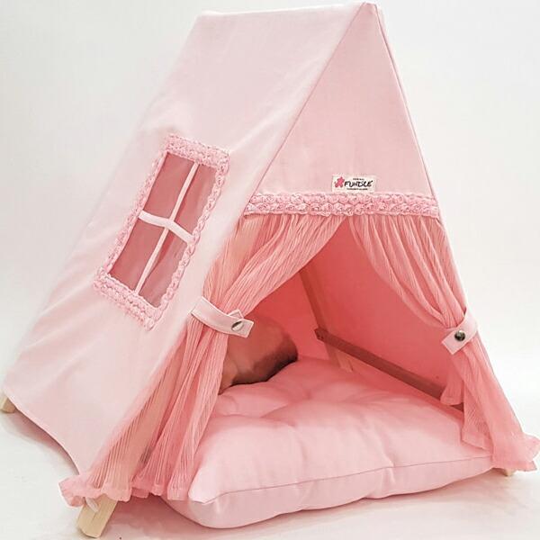 犬用 猫用 ローズべべテント ファンドル屋根付きベッド カドラー 小型