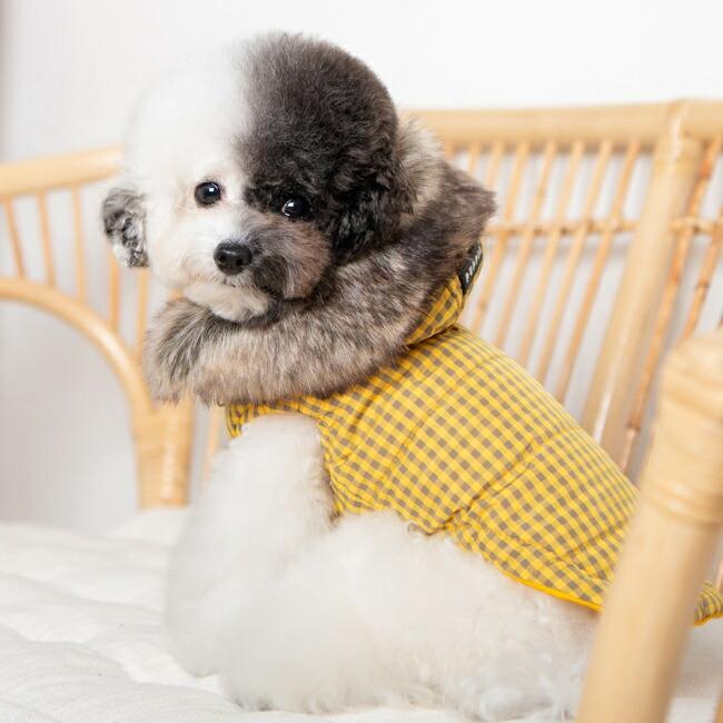 ホリスリバーシブルスリーブレスダウンジャンパー：HOLLIS：S,M,Lサイズ PUPPIA パピア ペット ドッグの画像