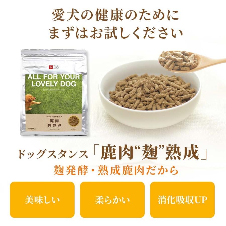 鹿肉 ドッグフード 国産 無添加 ドッグスタンス 麹熟成 300g 犬用