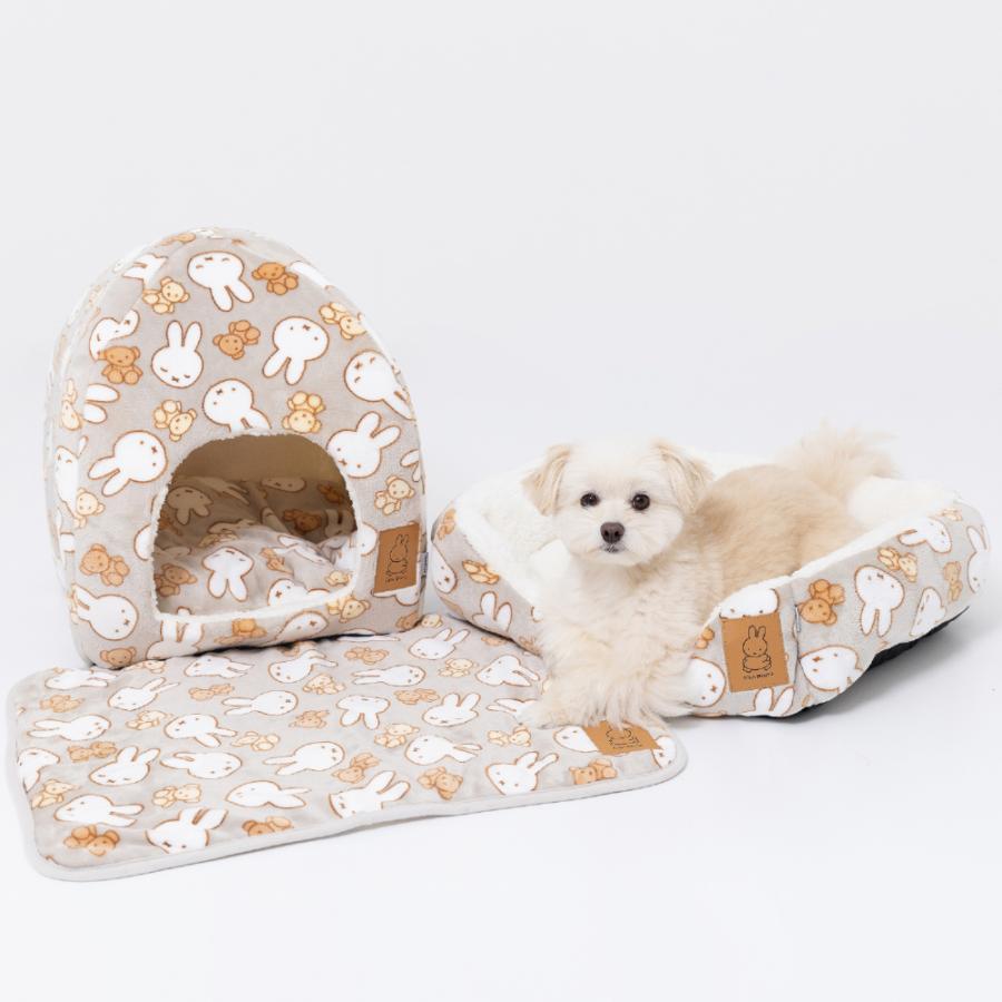 Miffy（ミッフィー） 【 miffy 】 くま柄 ボア ドームベッド : PET