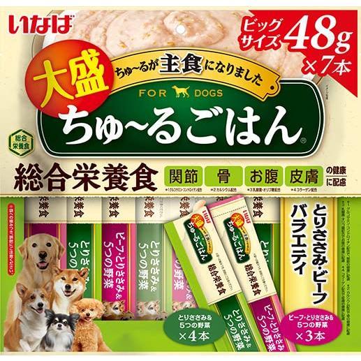 犬用おやつ ちゅーる チュール 犬いなば ワンちゅ〜る ＷＡＮ大盛りちゅ〜るごはん 総合栄養食 ７本 とりささみ・ビーフバラエティ :  4901133266072 : PET THREE Yahoo!店 - 通販 - Yahoo!ショッピング