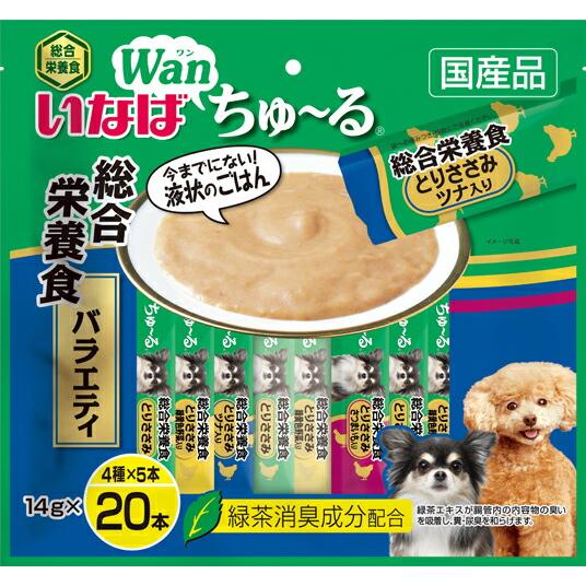 犬用おやつ ちゅーる チュール 犬いなば ワン ちゅ〜る 総合栄養食 バラエティ14g × 20本 水分 国産 総合栄養食 おやつ :  4901133736919 : PET THREE Yahoo!店 - 通販 - Yahoo!ショッピング