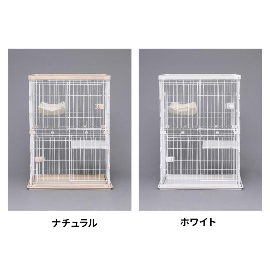 ウッディキャットケージ2段 PWCR-962- アイリスオーヤマ ウッディキャットケージ2段 ナチュラル PWCR−962