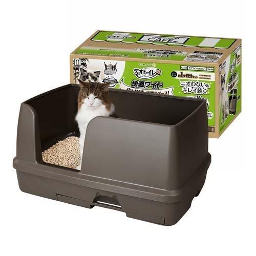 猫用トイレ 猫 ユニ・チャーム デオトイレ 快適ワイド本体 セット システムトイレ 室内 防臭 猫 抗菌 消臭 撥水 清潔