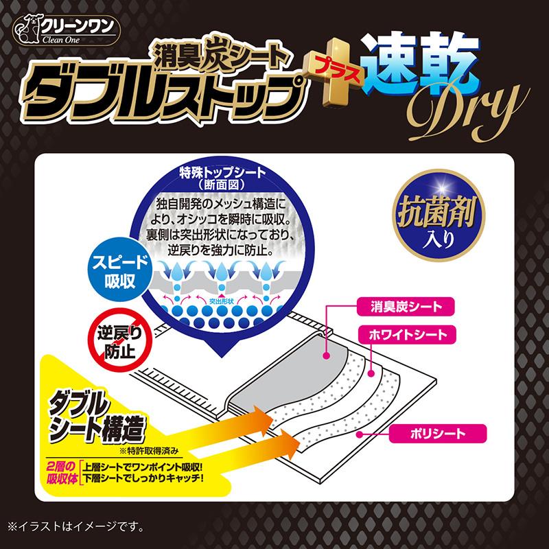 シーズイシハラ 消臭炭シート ダブルストップ 速乾ドライ プラス ワイド 40枚 ※お一人様2個まで | クリーンワン | 03