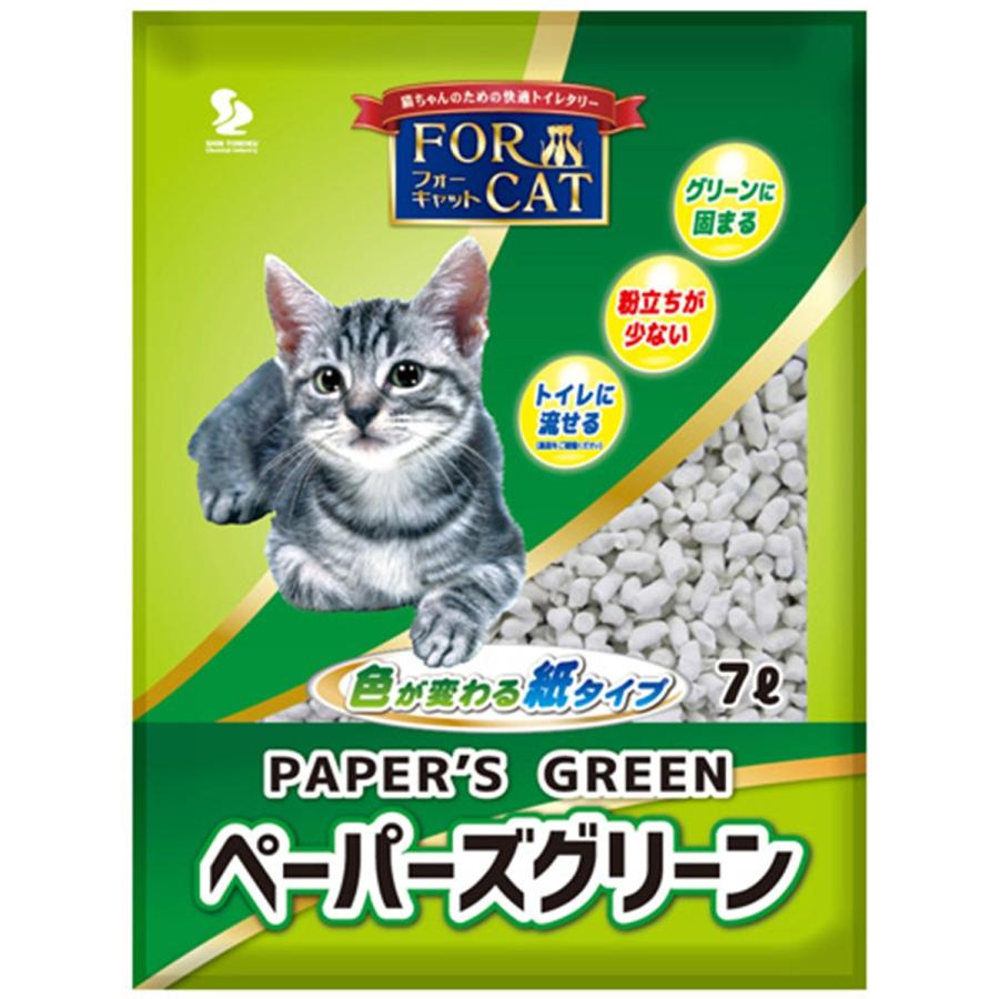 新東北化学工業 フォーキャット ペーパーズグリーン 7L×6袋 [猫砂