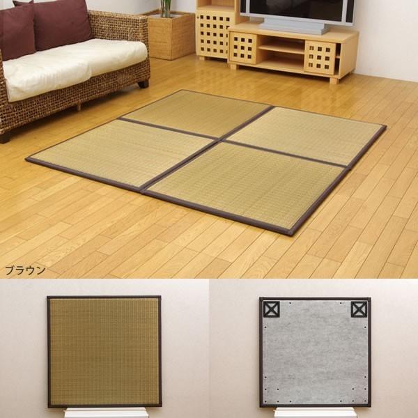 日本製 熱中症対策 【 ユニット畳 ふっくらピコ　82×82×2.2cm（4枚1セット）（中材:低反発ウレタンチップ+硬綿） 】 ひんやり い草 置き畳 イケヒコ 節電｜doimoi｜03