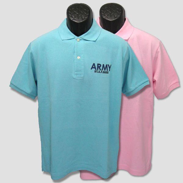 ミリタリープリント半袖ポロシャツ　“ARMY NY.A.F.BASE”　【サイズ：XXL】 |  | 01