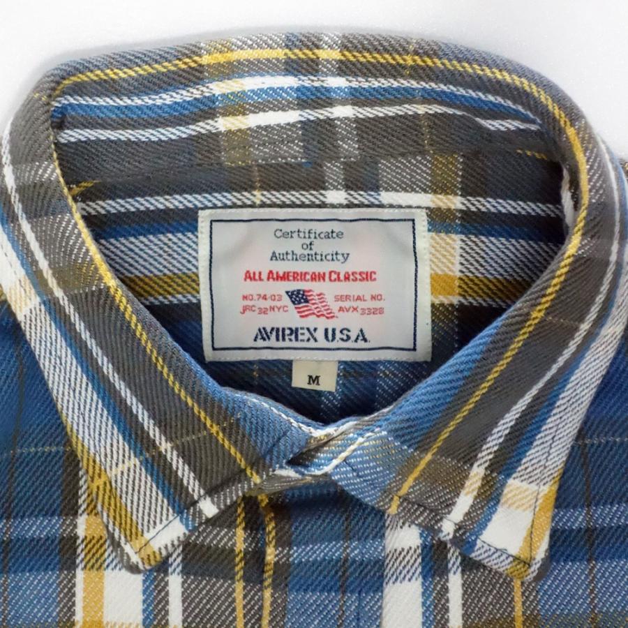 アビレックス AVIREX ミリタリー長袖チェックワークシャツ “HEAVY
