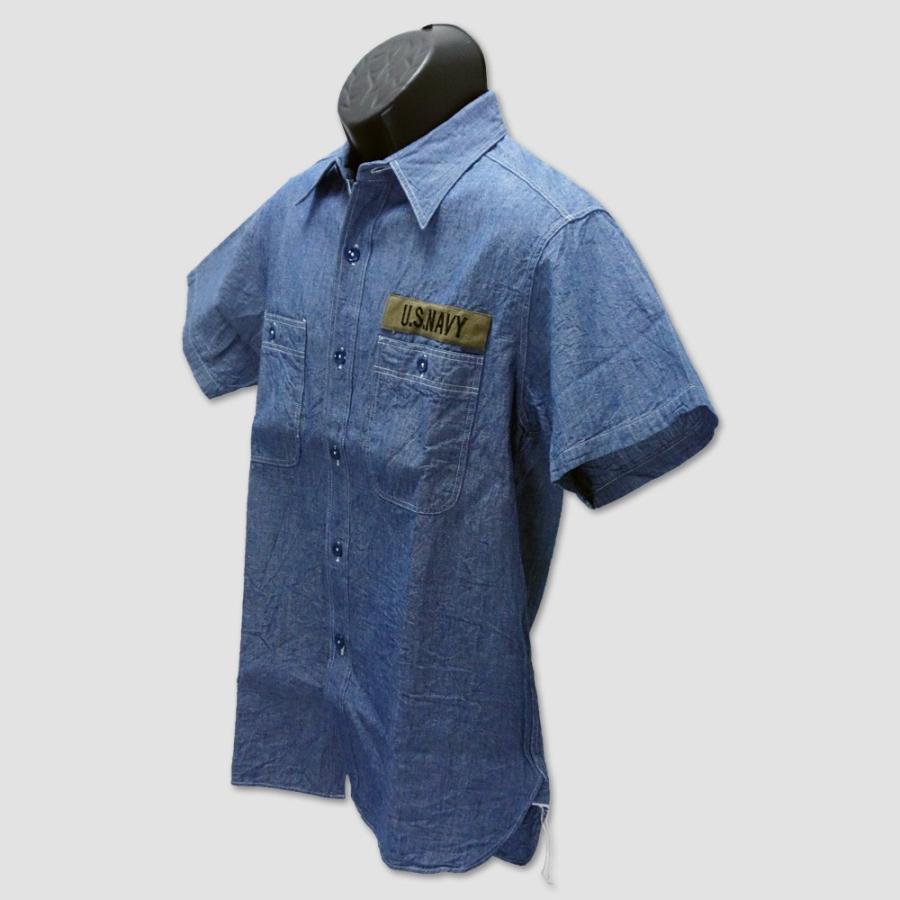 バズリクソン　BUZZ RICKSON'S　半袖ブルーシャンブレイ・プリントワークシャツ　“BLUE SHAMBRAY S/S PRINT WORK SHIRT” BR38141 | BUZZ RICKSON'S | 04