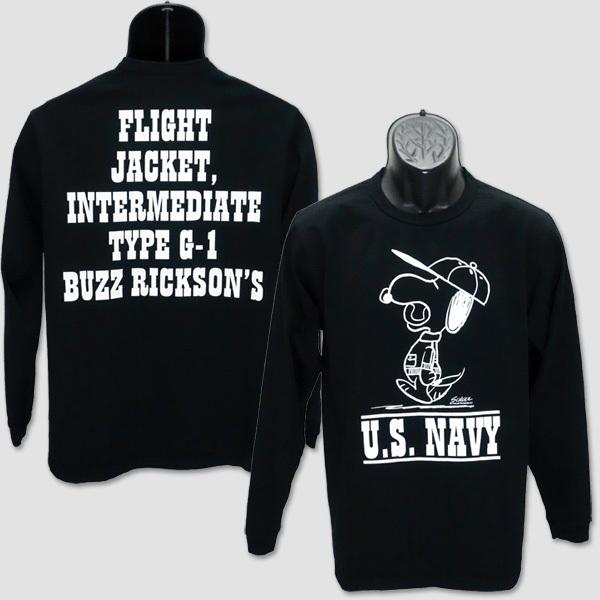 バズ・リクソンズ　BUZZ RICKSON'S　BUZZ RICKSON'SxPEANUTS長袖Ｔシャツ　“BUZZ RICKSON'SxPEANUTS U.S.NAVY” BR68891 | BUZZ RICKSON'S