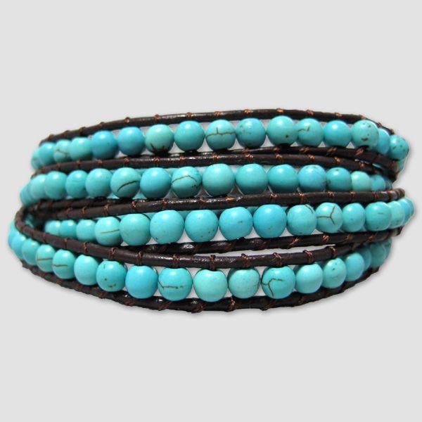 CHAN LUU　チャンルー・天然石＆レザーブレスレット　“Turquoise＆Leather” | 