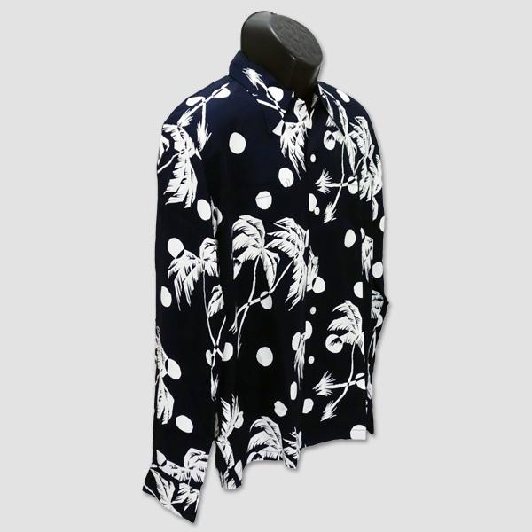 DUKE KAHANAMOKU デューク・カハナモク長袖ハワイアンシャツ　“MOONLIGHT PALM TREE” DK27200 | SUN SURF | 02