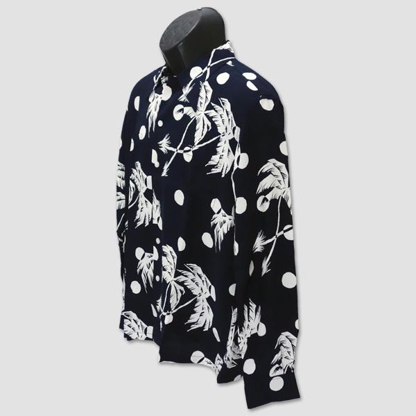 DUKE KAHANAMOKU デューク・カハナモク長袖ハワイアンシャツ　“MOONLIGHT PALM TREE” DK27200 | SUN SURF | 03