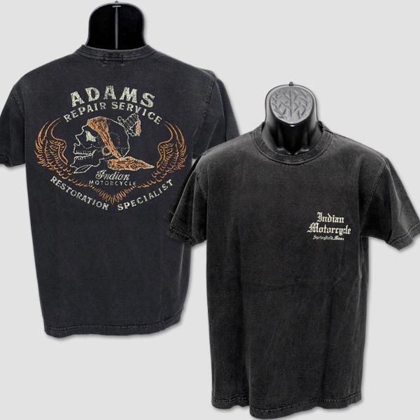 インディアン・モーターサイクル　INDIAN MOTORCYCLE　ピグメント加工Tシャツ　“ADAMS REPAIR SERVICE PIGMENT DYE T-SHIRT” IM79557 | INDIAN MOTOCYCLE