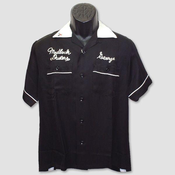 King louie Medlock Dusters ボウリングシャツ 黒 King Louie 刺しゅう・ボウリングシャツ “MEDLOCK DUSTERS