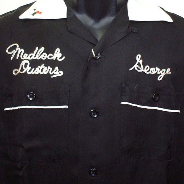 King louie Medlock Dusters ボウリングシャツ 黒 King Louie 刺しゅう・ボウリングシャツ “MEDLOCK DUSTERS