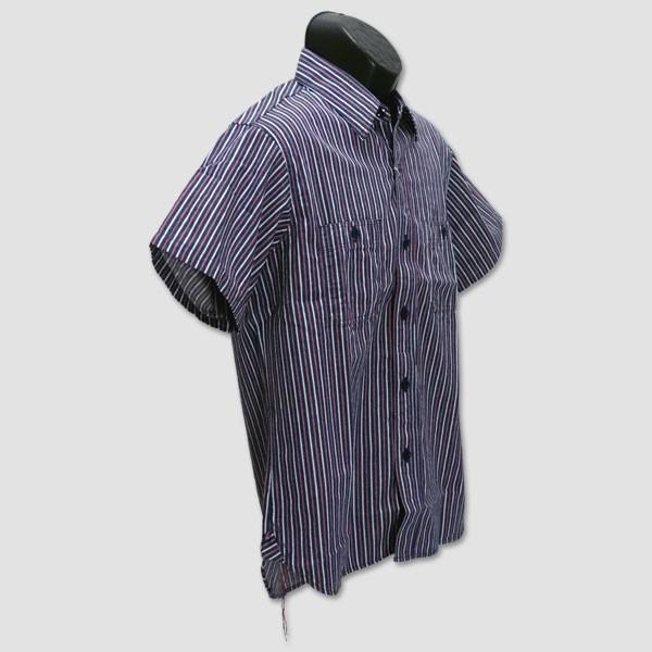シュガーケイン　SUGAR CANE　半袖ストライプワークシャツ　“INDIGO HICKORY STRIPE S/S WORK SHIRT” SC37927 | SUGAR CANE | 02