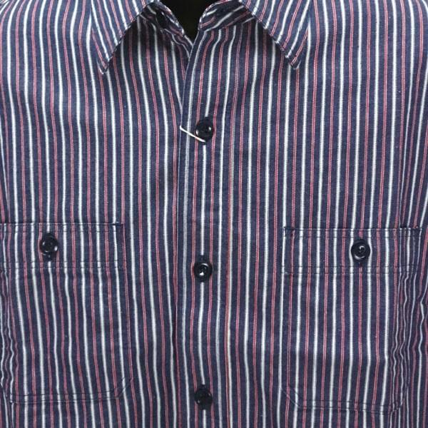 シュガーケイン　SUGAR CANE　半袖ストライプワークシャツ　“INDIGO HICKORY STRIPE S/S WORK SHIRT” SC37927 | SUGAR CANE | 04
