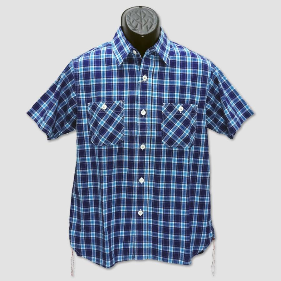 シュガーケイン　SUGAR CANE　半袖ミニチェックワークシャツ　“MINI CHECK S/S WORK SHIRT” SC38157 | SUGAR CANE