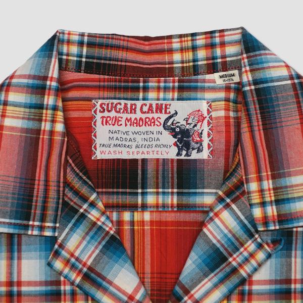 シュガーケーン　SUGAR CANE　マドラスチェック・オープンシャツ　“MADRAS CHECK S/S OPEN SHIRT” SC39123 | SUGAR CANE | 05