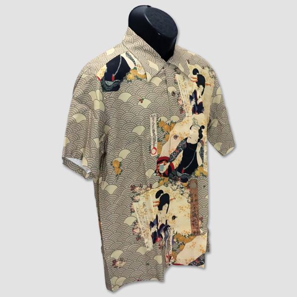 サンサーフ　SUN SURFx三代目歌川豊国 スペシャル・エディション アロハシャツ　“柳街梨園 全盛花一対(やなぎまち ぜんせいはないっつい)” SS38715 | SUN SURF | 02