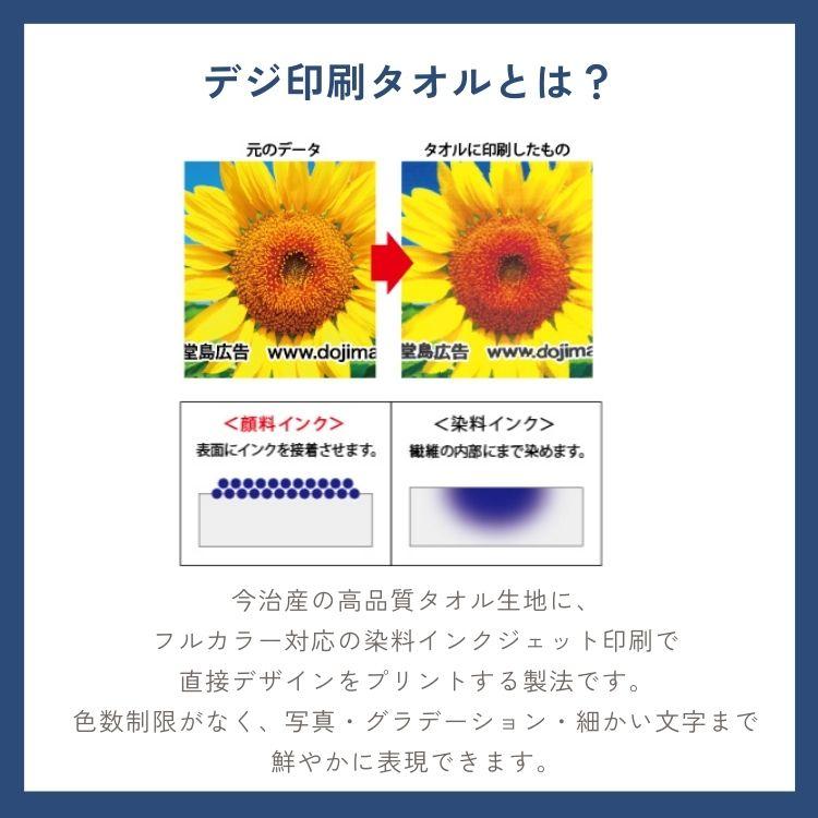 今治産「デジ印刷 ミニタオル25cm 500枚 オリジナル」 名入れ タオル印刷 フルカラー印刷 日本製 イラスト 記念品の画像