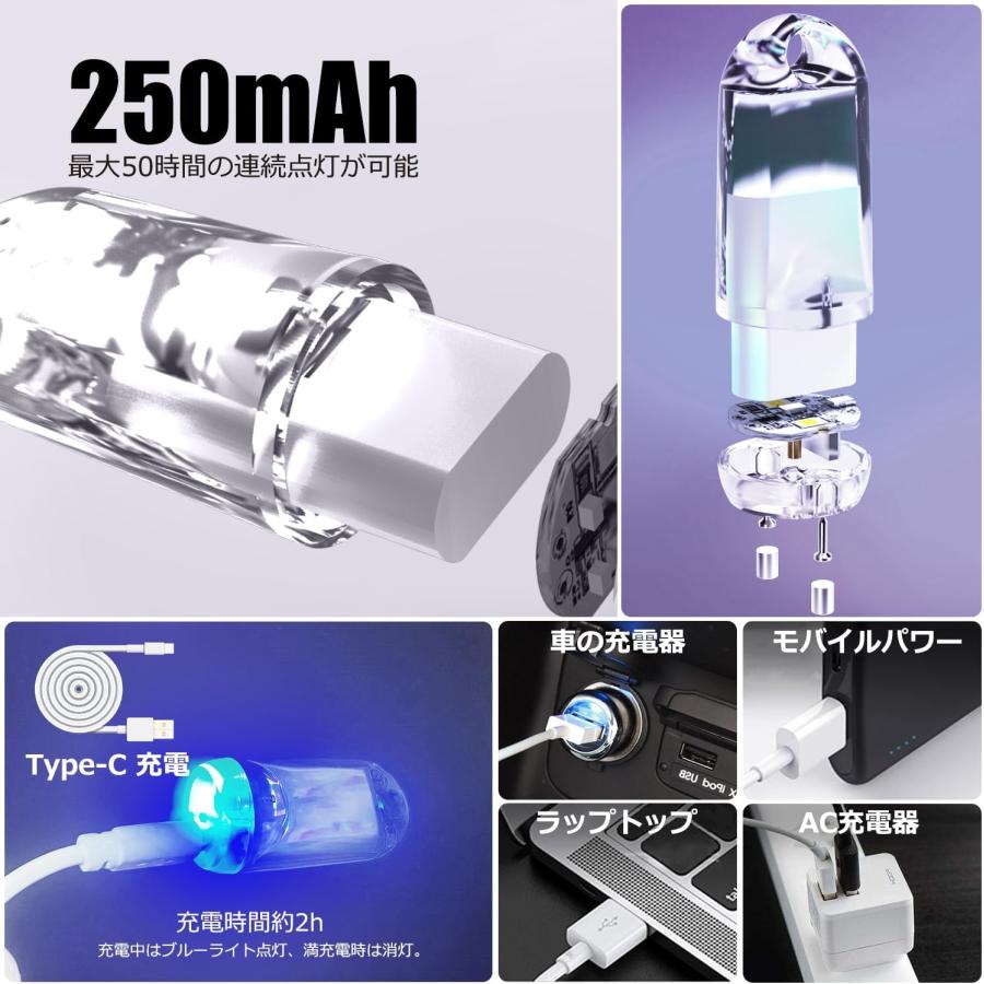 DOKEEP GD2 超ミニLEDライト 2個セット 超軽量 11g TYPE-C充電式 EDC