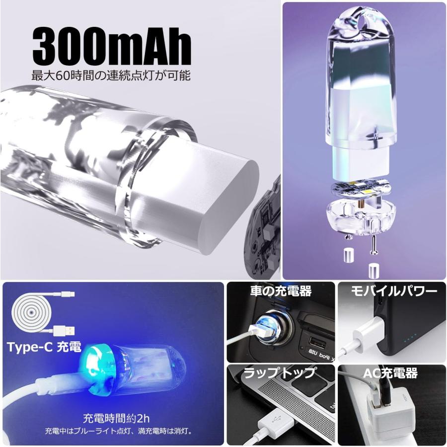 DOKEEP GD2 超ミニ LEDライト 【10個入】 超軽量 11g USB充電式 EDC 高