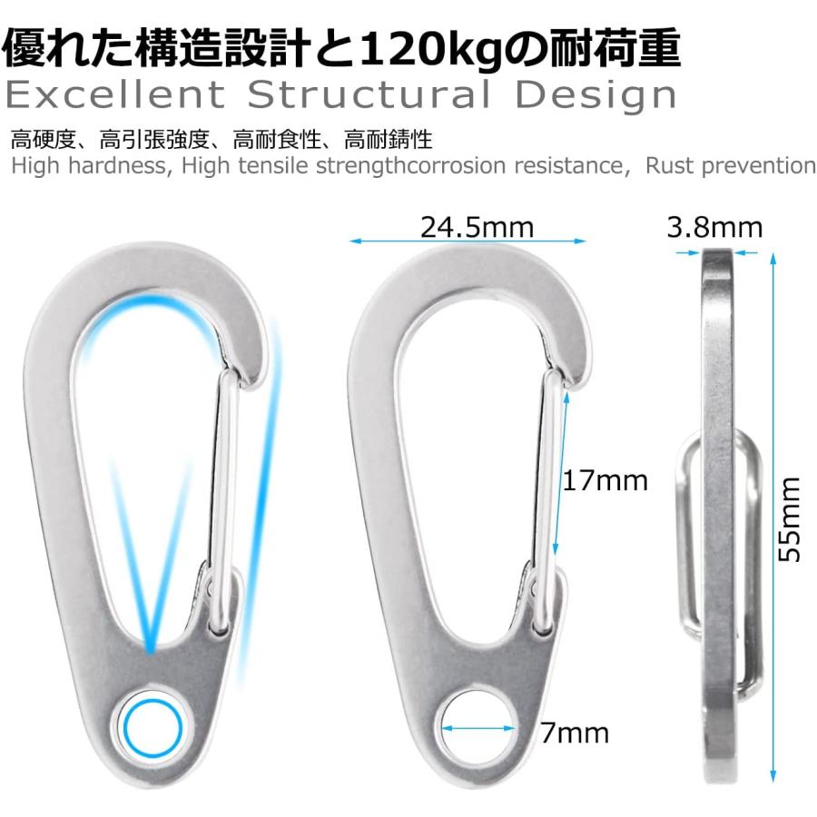 DOKEEP 50個入 カラビナ ミニカラビナ スナップフック SUS420J2