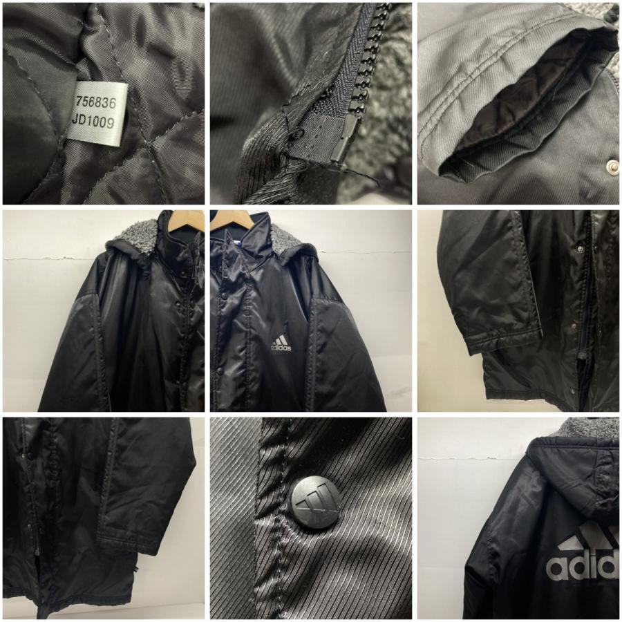 アディダスadidas 裏ボア ベンチコート （M）ロゴプリント サッカー