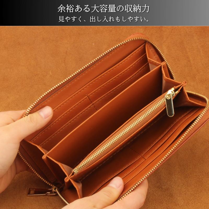 財布 メンズ 長財布 本革 レザー ラウンドファスナー 大容量 緑 財布 メンズ 長財布 本革 レザー ラウンドファスナー 大容量 緑