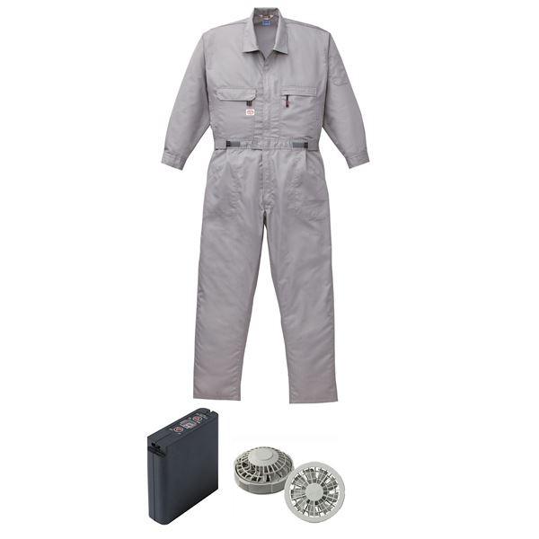 64%OFF!】 空調服 綿 ポリ混紡ツヅキ服 大容量バッテリーセット ファン
