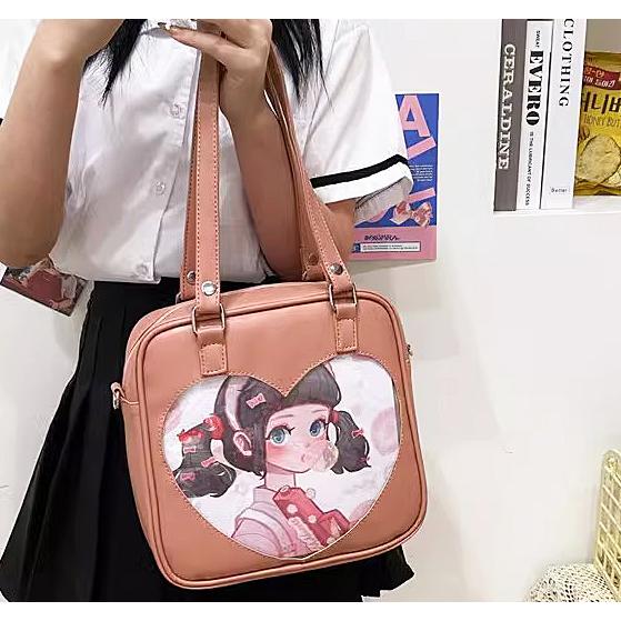 3way 痛バッグ 痛バ ハート リュック 肩掛け ショルダー フェイク