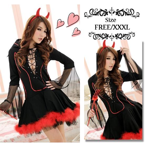デビル コスプレ衣装 大きいサイズ コスチューム ハロウィン レディース Xxxl 4l 仮装 Di 毒いちご 通販 Yahoo ショッピング