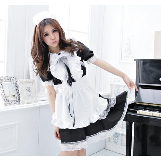 コスプレ　大きいサイズ メイド服一式 S～6L大きいサイズ☆コスプレ メイド服 可愛い探偵コスプレ 5set