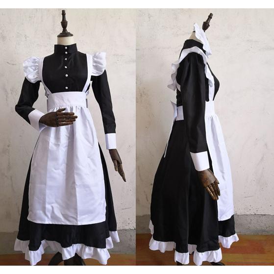 メイド服 ロング コスプレ 衣装 レディース コスチューム 大きいサイズ 長袖 Ｍ/L/XL/3L/4L｜dokuichigo｜05