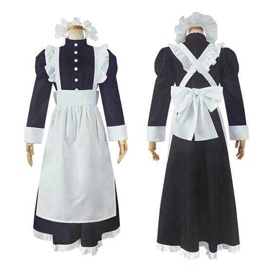 メイド服 ロング コスプレ 衣装 レディース コスチューム 大きいサイズ 長袖 Ｍ/L/XL/3L/4L｜dokuichigo｜06