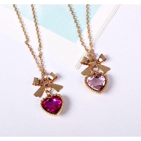 リボンとハートモチーフのネックレスセット Lチェーンリボンハートネックレス【一部店舗限定】｜WEGO（ウィゴー