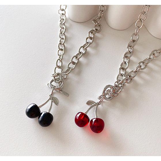さくらんぼ ネックレス レディース チェリー 個性的 韓国 アクセサリー