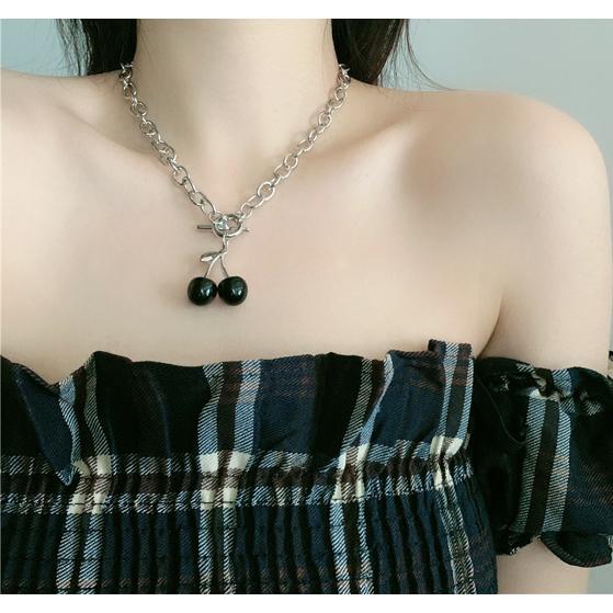 さくらんぼ ネックレス レディース チェリー 個性的 韓国 アクセサリー